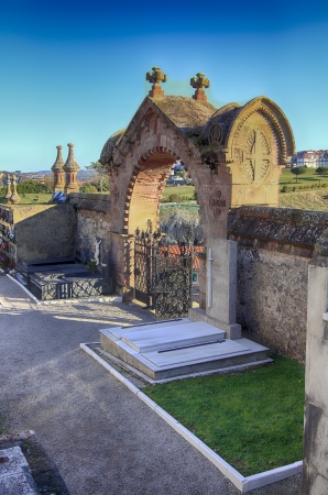 medival old cemetery in Comillas Spainのeditorial素材