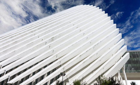 OVIEDO, SPAIN - JULY 07: Exhibition center Ciudad de Oviedo in Asturias. Was designed by architect...