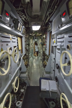 control batteries, an old submarineの写真素材