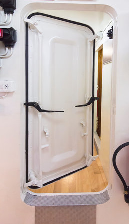 airtight hatch door of a ship