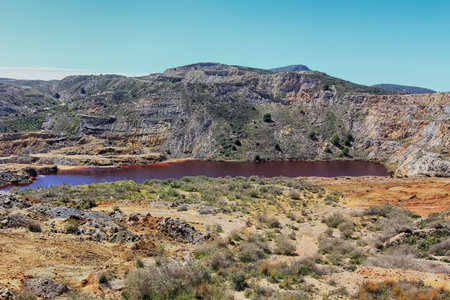 soil with a high content in reddish iron by the rust, desert arido