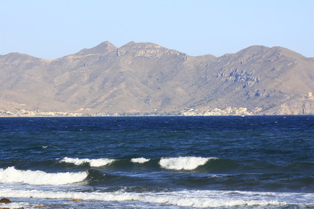 blue sea on the Mediterranean coast of Murcia, Spainの写真素材