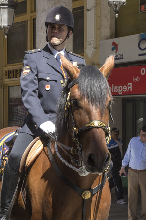 VALLADOLID, SPAIN - APRIL 18: International interest Fiestas de Santa typical week in Spain Nazarene processions and bands of music April 18, 2014 in Valladolid Spainのeditorial素材