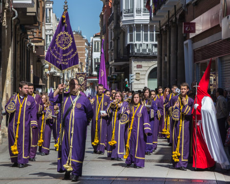 VALLADOLID, SPAIN - APRIL 18: International interest Fiestas de Santa typical week in Spain Nazarene...