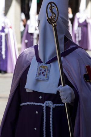 VALLADOLID, SPAIN - APRIL 18: International interest Fiestas de Santa typical week in Spain Nazarene...