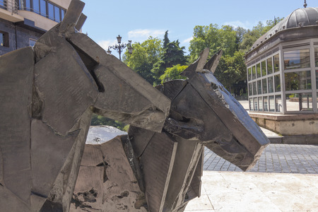 abstract sculpture of horsesの写真素材