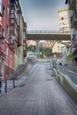 old houses in the city of Santander in Spainの写真素材