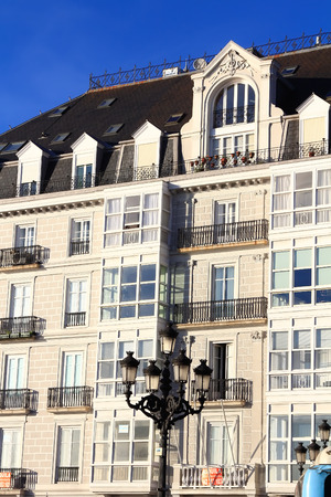 old houses in the city of Santander in Spainのeditorial素材