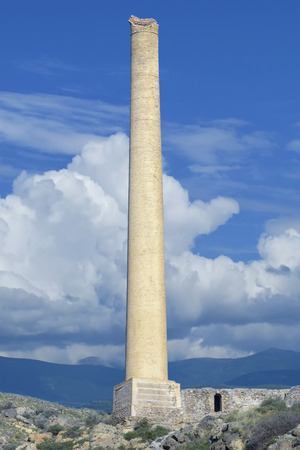 old chimney of an old mineの写真素材