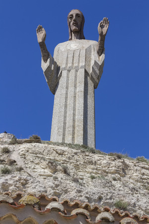 Huge stone sculpture of Christ of Otero in Palencia, Spainの写真素材