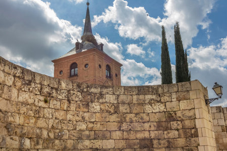 ruins Cervantes Square Alcala de Henares, Spainのeditorial素材