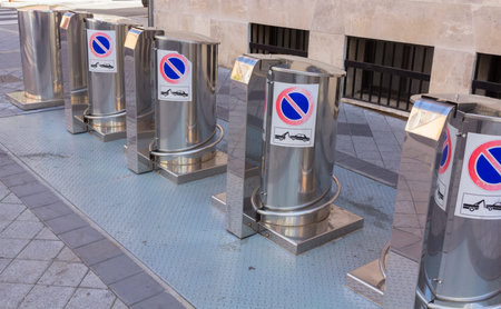 modern urban trash bins
