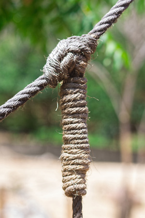 knots in a thick ropeの写真素材