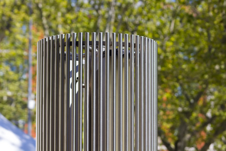 modern sculpture in steel cylindricalのeditorial素材