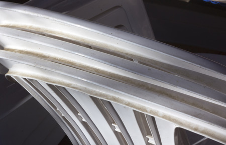 abstract lines of a garden chairs stackedの写真素材