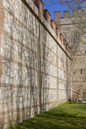 Walls of the Archbishop Palace Alcala de Henares, Spainのeditorial素材