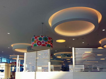 modern lighting in a large roomのeditorial素材