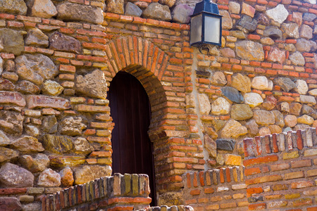 The Alcazaba of Malaga Century X in the Arab period in Malaga Spainの写真素材