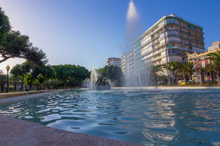 Park Fountain Nicolas Salmeron in Almeria, Spainの写真素材