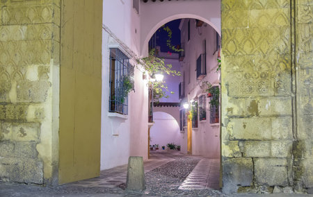 arches in the streets of the city of Cordoba, Spainの写真素材
