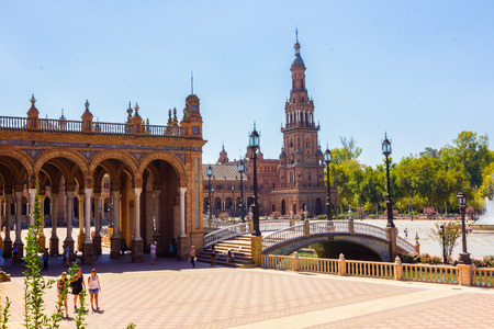Famous Plaza of Spain in Seville, Spainのeditorial素材
