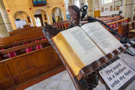 GIBRALTAR, SPAIN September 3, 2014: The cathedral anglican europe  of the holy trinity gibraltar September, 3, 2014 in Gibraltar, Spainのeditorial素材