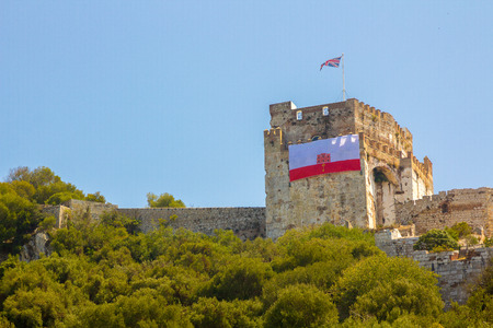castle tower of the Rock of Gibraltar, Spainのeditorial素材