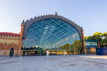 Former train station of fully restored Sevilla in Seville Spainのeditorial素材