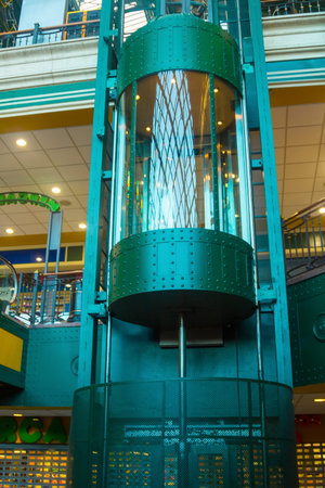Retro style glass elevator