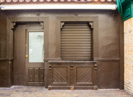 Wooden entrance to old houseの写真素材