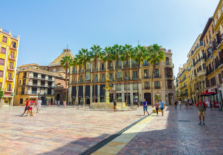 famous Plaza de la Constitucion, Malaga, Spainのeditorial素材