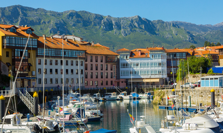 Marina in the town of Llanes, Spainのeditorial素材