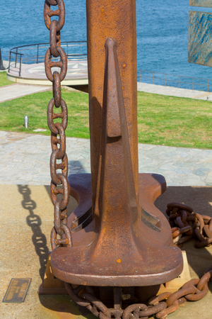 Details anchor of old shipの写真素材