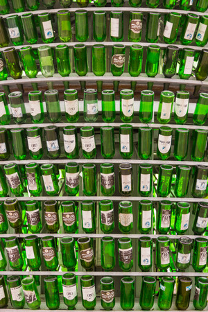 Background with green glass bottlesのeditorial素材