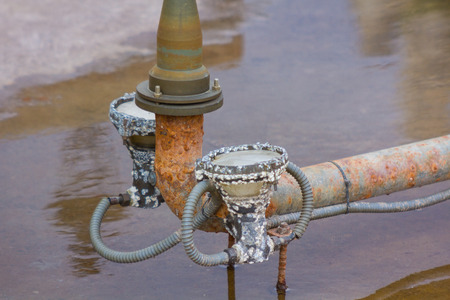 lighting system and water pipes a sourceの写真素材