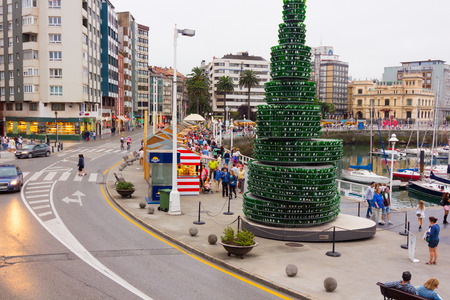 Tribute Asturias cider, drink region, Gijon Spainのeditorial素材