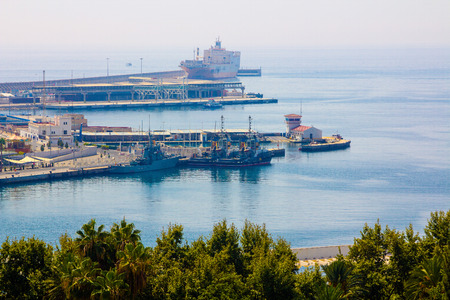 Docks in the city of Malaga, Spainの写真素材