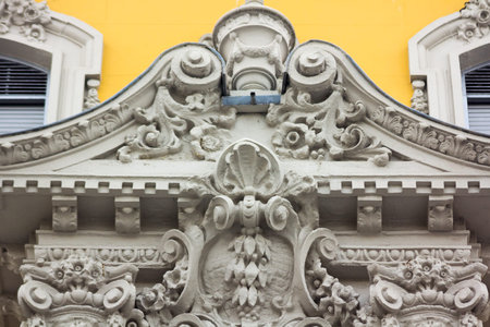 Carved stone details in a building