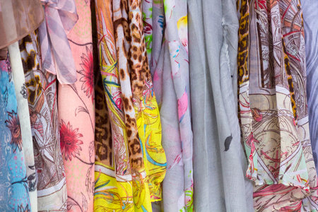 Fabric background with many colors