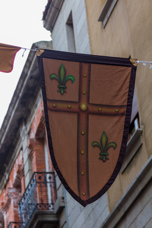 Flags with emblems of the Middle Agesの写真素材