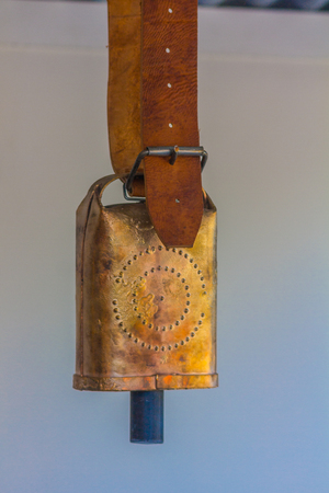 Collar with cowbell for cattleの写真素材