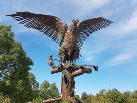 Alicante, Spain; 10/16/2019: bronze sculpture of a big bird