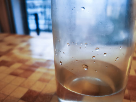 glass bottle with water dropsの写真素材