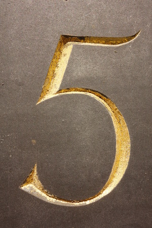 Gold Number Fiveの写真素材