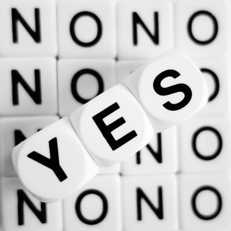 Yes above nosの写真素材