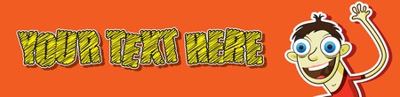 happy man banner cartoonのイラスト素材