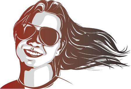 lady in glassesのイラスト素材