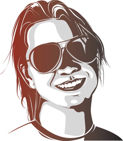 lady in glassesのイラスト素材