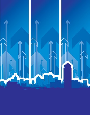 arrow line cityscapeのイラスト素材