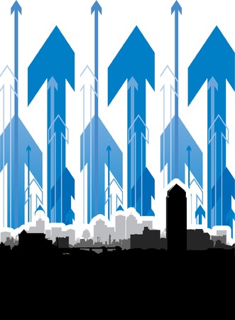 cityscape with arrow backgroundのイラスト素材